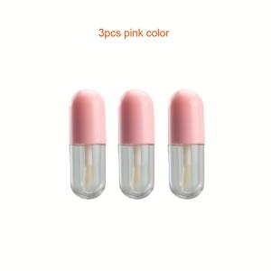 브러쉬가 포함된 귀여운 미니 파운데이션 & 세럼 여행용 병 3개 세트 - 5ml/0.169oz 누출 방지 투명 립글로스 용기, 리퀴드 파운데이션에 적합, 휴대용 화장품 병 여행용으로 완벽.
