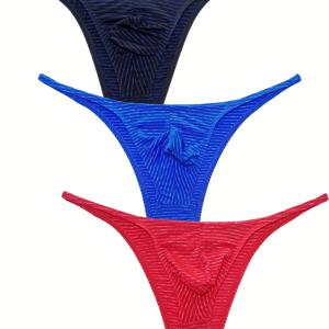3피스 남성용 프린트 속옷 탄성 슬림핏 브리프 패션 비키니 트렌디 속옷 타이트 로우웨이스트 브리프 남성