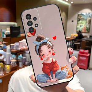 삼성 갤럭시 A04S A05 A05S A06 A13 A14 A15 A22 A23 A24 A25 A32 A33 A34 A35 A52 A52S A53 A54 A55 A56 S21 S21+ S22 S22+ S23 S23+ S24 FE S25 플러스 S25 울트라 S25 엣지 5G용 패션 귀엽고 멋진 아름다운 개성 아트 남녀 프린트 폰 케이스-P6317