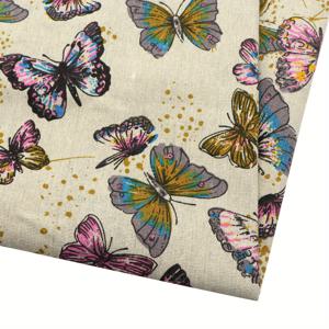 TEMU 1개 동물 나비 프린트 린넨 원단 - 150x50cm 사전 절단 원단, 테이블보, 베개커버 및 장식용 홈 액센트에 완벽, 홈 데코 원단 | 나비 패턴 원단 | 내구성 있는 홈 데코, 린넨 원단