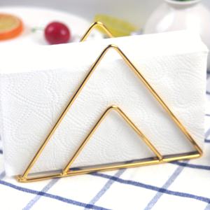 1개 주철 냅킨 홀더 스탠드 - 삼각형 컷아웃 디자인, 주방용 데스크탑 정리대, 카페 및 호텔에 적합 - 우아한 테이블 장식, 주방 액세서리 | 장식적인 삼각형 홀로 패턴 | 정교한 공예