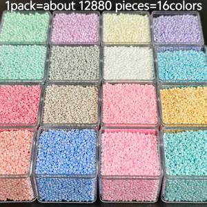 TEMU 12880개 1.8mm 무광 쌀알 비즈 - 16가지 밝은 단색 수제 주얼리 재료, 고품질 비즈, 팔찌, 귀걸이, 목걸이 제작에 적합, 광택 비즈, 수제 추가 및 주얼리 제작