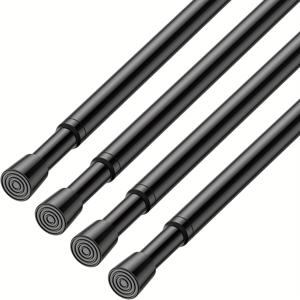 TEMU 4개입 고강도 조절 가능 스프링 텐션 로드 - 드릴 설치 불필요, 70cm-120cm/27.55in-47.24in 확장 가능, 스테인리스 스틸, 커튼, 샤워 커튼, 욕실 & 홈 데코용, 샤워 커튼 로드