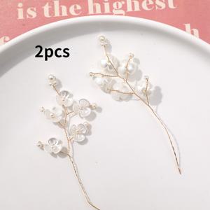 TEMU 우아한 진주 부케 헤어클립 2개; DIY 핸드메이드 진주 헤어 액세서리, 홈 데코, 꽃병 장식용