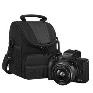 TEMU RAINSMORE 카메라 가방, DSLR/미러리스 카메라에 적합한 크로스바디 백, 사진 작가를 위해 디자인, Canon/Nikon/Sony/Fujifilm 카메라와 호환, 블랙