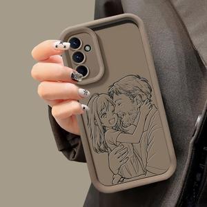 맞춤형 TPU 핸드 드로잉 라인 가족 커플 반려동물 친구 개인 초상화 등 이미지 디자인 커스텀 휴대폰 케이스, 삼성 갤럭시 S25 S24 S23 S22 S21 울트라 플러스 S20 FE A56 A55 A54 A53 A34 A33 A32 A16 A15 A14 A13 4G 5G A05S 호환