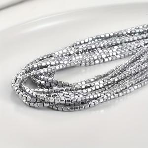 TEMU 1개 약 130개 3mm x 3mm 원통형 천연석 블랙 석회질, 펑크 스타일 장식 비즈, 전기 도금, 오래 지속되고 퇴색 방지, 목걸이/ 팔찌/ 귀걸이 추가용