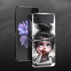 TEMU 몽상에 빠진 소녀 휴대폰 케이스, 삼성 갤럭시 Z FE Z Flip 7 6 5 4 3 Z Flip4 Z Flip5 호환 휴대폰 후면 커버