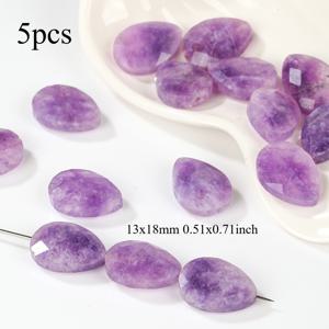 TEMU 5개 13X18mm 천연 칼세도니 파티트 홀 물방울 모양 스톤 비즈, 주얼리 제작 팔찌 추가용