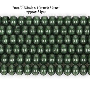 TEMU 7x10mm 약 54개 천연석 구슬 녹색 흑요석 비즈, 주얼리 제작 DIY 목걸이 팔찌 귀걸이 액세서리용, 여성을 위한 선물