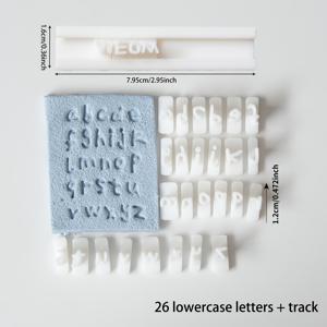27개 세트/11개 세트-영문 26자 독점 필기체 폰트 + Y형 스무스 트랙 도구 1개, 아랍数字 10개 + Y형 스무스 트랙 도구 1개, 트랙 도구(글자와 숫자 간편 조합) - 폴리머 클레이 몰드, 수제 폴리머 클레이 귀걸이 및 펜던트 제작용 고정밀 다이 몰드 - 사용하기 쉬움, 매끄러운 절단, 버 없음, 재사용 가능 및 내구성