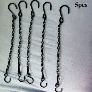 튼튼하고 미적 감각이 뛰어난 S자 고리형 조절식 단철 식물 걸이 체인 5개 세트, 견고한 대용도 철제 행잉 체인, 식물걸이, 광고판, 새 먹이통, 랜턴, 화분 바구니, 야외용 식물걸이에 이상적