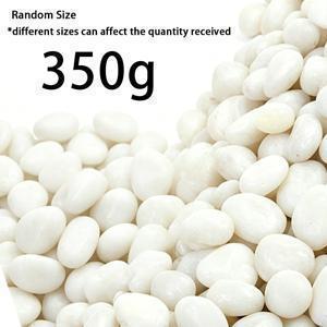 TEMU 350g 백색 광택 자갈, 매끄러운 강바닥 돌, 수족관, 어항, 정원, 조경, 꽃병 채움재, DIY 공예, 다육이 화분용 장식석, 랜덤 사이즈 XJM