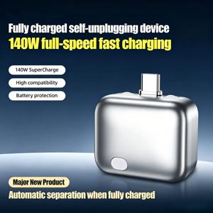 TEMU 140W USB-C 고속 충전 분리기, 자동 정전식 완전 충전, 과충전 배터리 보호, 휴대용 Type-C 분리 플러그 (휴대폰 & 노트북용)