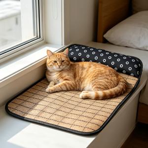1개 고양이 전용 사계절 쿨 매트 애완 동물 침대, 고양이 매트, 가정용 애완 동물 편안한 쿠션, 베개 디자인 쿨 매트