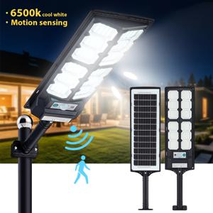 TEMU 초고휘도 LED 태양광 가로등, 야외 주차장 램프, 정원용 태양광 조명, 황혼부터 기상까지, 6500K, 광각 모션 센서 및 리모컨 포함, 뜰, 파티오, 도로 및 가로등용