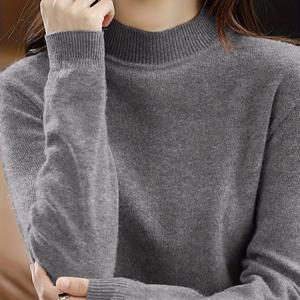 TEMU 새로운 여성용 하프 터틀넥 베이스 레이어 풀오버, 활용도 높은 가을/겨울 슬림핏 타이트 스웨터, 얇은 안감