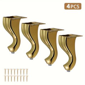 높이 5.71인치/14.5cm 유럽풍 레트로 스타일 가구 다리 4개, 소파, 의자, 캐비닛, 침대 및 기타 가구 DIY 조립 또는 교체용