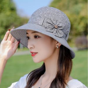 봄과 여름 컨트리 스타일 노인 모자, 여성용 봄 가을 썬쉐이드 모자, 엄마 선모자 탑햇, 할머니 얼굴 버킷햇, 야외 캐주얼 패션 캡, 어머니의 날 선물