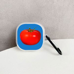 TEMU 삼성 갤럭시 버즈2/프로/갤럭시 버즈 라이브/FE 이어폰 쉘용 파란색 배경 토마토 패턴 이어폰 케이스, 갤럭시 버즈2 프로 보호 케이스, FE 이어폰용 소프트 쉘, 갤럭시 버즈 프로 이어폰 케이스