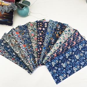 TEMU 블루 테마 컨트리 스타일, 빈티지 플로럴 패턴, 100% 미리 재단된 재봉재 12개, 크기 9.84*9.84인치, 공예, 재봉 패치, 인형 의류 및 패브릭 리본 제작에 적합