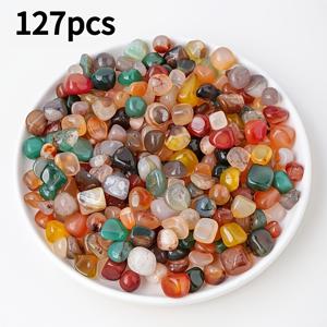 TEMU 127개 천연 컬러 아게이트 스톤, 불규칙 연마된 조약돌, 홈 데코, 화분, 어항 수족관용