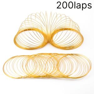 골든 200랩 60mm 아연 합금 메모리 와이어 주얼리 루프, 토 링 고정용 주얼리 와이어, 장식용 앵클릿 액세서리, 구부러진 스웨터 체인 펜던트 홀더, 라이트 럭셔리 스타일 주얼리 제작, 다양한 규격의 주얼리 공예용, 웨딩 및 파티 주얼리 장식 재료
