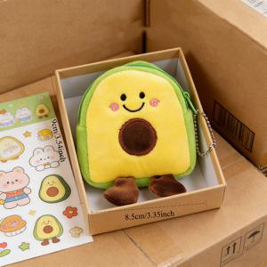 TEMU 랜덤 색상 모양 백팩형 동전 지갑 해외 공급품 - 부드러운 플러시 과일 펜던트, 동전/립스틱/열쇠용 다기능 수납 가방, 일상 통근/등교/쇼핑용 액세서리로 성인에게 적합(도매)