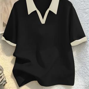 TEMU 셔츠 부티크 신상 여성용 캐주얼 스타일 셔츠 편안하고 여유로운 데일리 활용도 높은 심플 상의