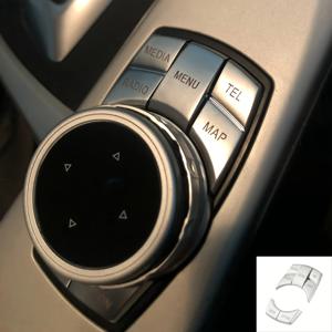 BMW 5 6 7 시리즈 F10 F18 GT F07 2011 2012 2013-2017용 5개 ABS 크롬 자동차 센터 컨트롤 멀티미디어 버튼 커버 스티커 트림