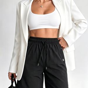 TEMU 여성용 여름 아이스 퀵 드라이 얇고 시원한 탄성 허리 스트레치 캐주얼 운동 반바지