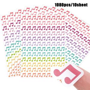 TEMU 1080개/10매 음표 스티커 음표 스티커 12가지 색상 스티커 야외 음악 페스티벌 미니 스티커 음표 스티커 0.7인치 다이어리 장식 재료 휴대폰 밀봉 스티커 그림 선물, 노트북