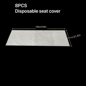 TEMU 8개입 일회용 차량용 시트 커버 - 두꺼운 PVC 범용 오염 방지 보호 커버, 내마모성 및 내구성 유지 관리 특수 일회용 시트 커버 (세탁 불가)