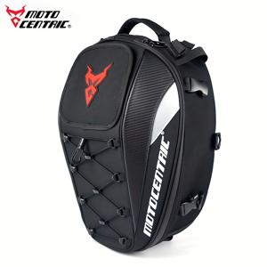 MOTOCENTRIC 37L 고용량 모터사이클 후방 가방 - 내구성 있는 후방 시트 보관, 조절 가능한 스트랩, 다기능 헬멧 백팩, 거리 스포츠 모터사이클용, 안전한 지퍼 잠금 및 통기성 메쉬, 모터사이클 액세서리, 야외 모험 장비, 세련된 디자인, 튼튼한 구조