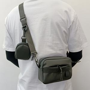 TEMU 남성용 캐주얼 바디백, 남성용 메신저백, 숄더백, 휴대용 파우치, 휴대폰 가방, 소품 가방, 블랙 소형 백팩, 휴대폰, 열쇠, 동전, 소품, 피트니스, 운동, 여행, 외출, 산책, 쇼핑, 일상 통근, 선물에 적합