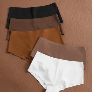 TEMU 여성용 트렌디한 심리스 속옷 5pcs, 편안한 입체 브리프