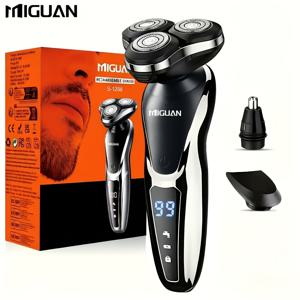 TEMU 아버지의 날 선물용 남성용 전동 면도기, 3-in-1/4-in-1 전동 면도기 코털 정리기 USB 충전식 휴대용 면도기 3D 플로팅 블레이드 디지털 디스플레이 수염 정리기