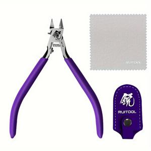 TEMU RUITOOL 울트라-씬 탄소강 모델 니퍼 - 4.7인치 싱글 블레이드 플라이어, 미끄럼 방지 그립으로 정밀 플라스틱 절단 및 스프루 제거용