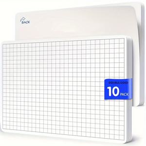 TEMU 그리드 지우개 시트 8X12 수학 연습용 작은 화이트보드 시트 수학 도구 그래프 화이트보드 시트 수학 용품 홈스쿨 교사 학생 교실용 10개 팩