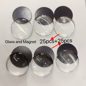 TEMU 원형 25mm/0.984인치 정사각형 유리 냉장고 자석 50개 세트 (메시지 고정용), 접착 뒷면 및 투명 유리 돔 포함, 유리 스티커 25개 및 고정 스티커 25개 포함, 주방 및 사무실 장식에 적합