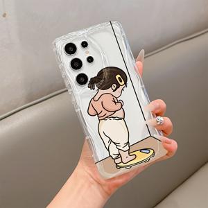 TEMU 갤럭시 S25 S24 S23 S22 S21 FE 울트라 플러스 4G 5G 충격 방지 소프트 TPU 백 커버, 웨이징 걸 폰 케이스