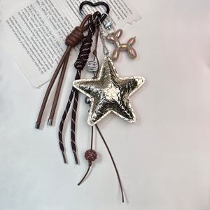1개 인싸 스타일 가방 참 지갑 백팩 별 풍선 강아지 펜던트 끈 지갑 제작 용품, 지갑 만들기, DIY 지갑 만들기