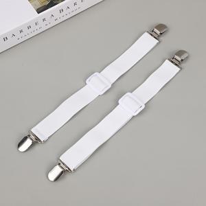 8pcs 조절 가능한 탄성 시트 스트랩 - 헤비 듀티 클립, 매트리스 및 침구에 강하게 부착, 블랙 스트랩 및 화이트 클립이 있는 내구성 있는 나일론, 손세탁만, 침구용 매트리스 패드