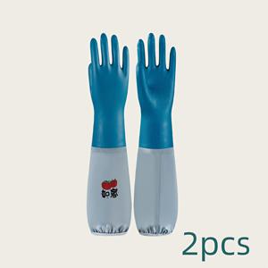 TEMU 2개 PVC 긴 장갑 - 주방, 욕실 및 다용도 청소 주방 청소 장비, 세척 장갑, 가정 주방 청소 장갑에 적합
