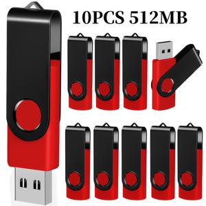 TEMU 10개 레드 USB 2.0 고속 스위블 메모리 스틱, 128MB/256MB/512MB/4GB/16GB 용량, 데스크탑 & 노트북 저장용, 비즈니스 선물