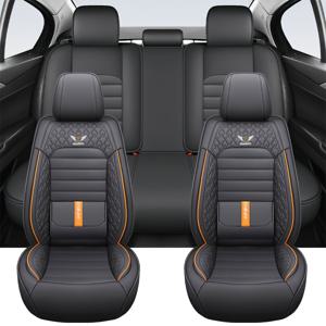 5-인용 카시트 커버 풀 세트 – 95%의 5인승 차량(승용차, SUV, 밴)에 적합 – PU 가죽, 통기성 – 사계절 시트 보호