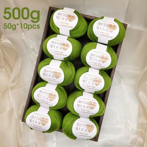 TEMU 10팩 메리노 울 실, 각 50g, 부드럽고 따뜻한 뜨개질 및 코바늘용 실, 90% 메리노 울, 10% 폴리에스터, 다양한 색상, 스웨터, 코트, 스카프, 모자, 쇼울 & 조끼용, 총 500g