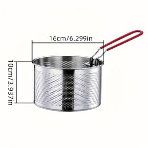 TEMU 휴대용 주방 스트레이너 (스테인리스 스틸 재질), 분리형 손잡이 특징, 감자튀김, 파스타, 야채 및 간식 조리에 적합. 내구성이 뛰어난 이 조리 도구에는 식품 등급 필터 스크린이 포함되어 있습니다.