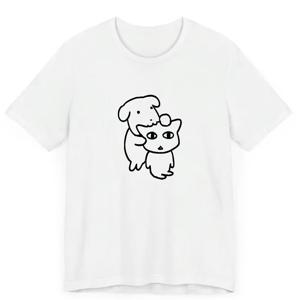 TEMU 카툰 강아지 프린트, 우아한 여름 여성용 반팔 티셔츠, 활용도 높은 라운드 넥