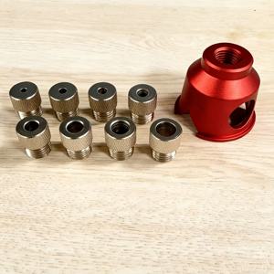 TEMU 3-10mm 구멍용 수직 드릴링 가이드가 특징이며, 8개의 강화 강철 및 구리 패드가 장착된 알루미늄 합금 포켓 홀 지그 세트입니다. 목공 및 정밀 90도 구멍 드릴링을 위해 설계되었습니다.